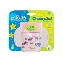 DR BROWNS Cheers 360 goblet avec poignées 200 ml, rose